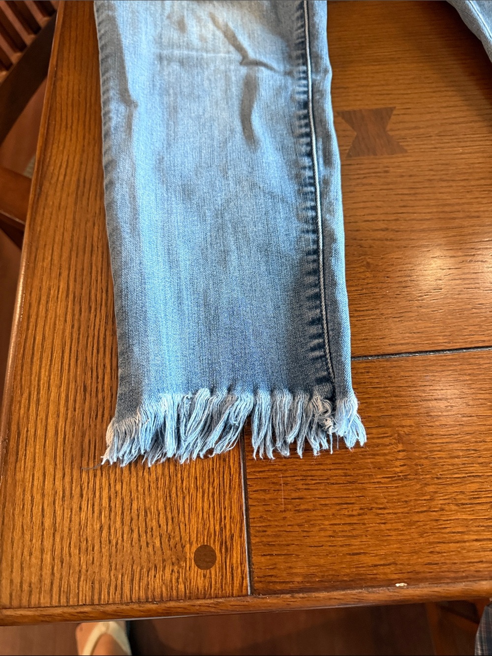 Democracy Light Blue Frayed Hem Ankle Jeans - Picture 5 of 7